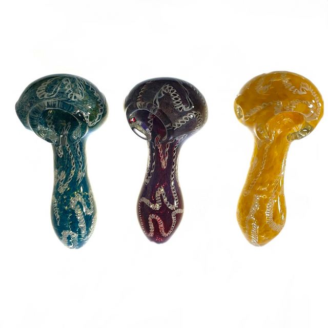 Big Worm Hand Pipe Glass 1 Count Assorted