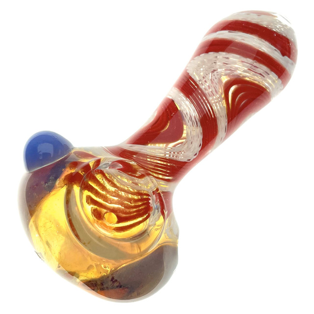 Red Hand Pipe with White Swirl 1 Count