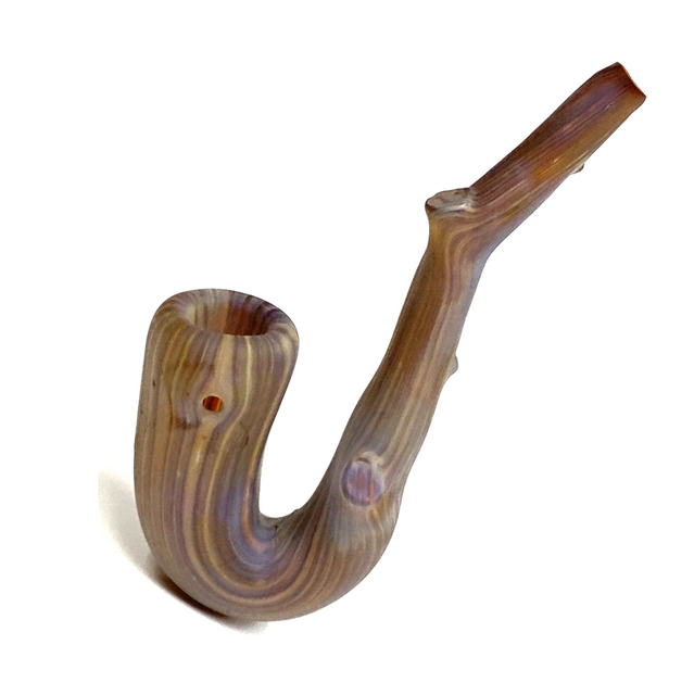 Glass Driftwood Manzanita LARGE Wooden Sherlock Pipe, Colorado Blown 6-7"