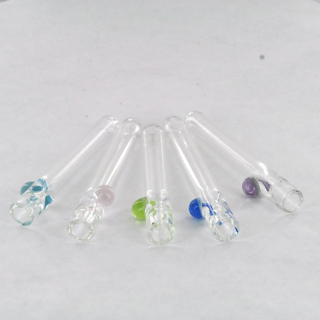 Colorado Blown Clear Chillum w/ Colored Marble