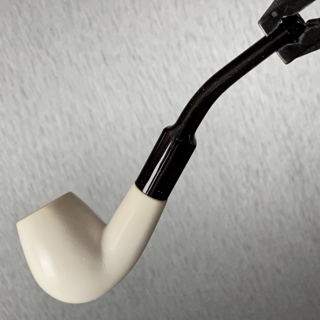 Rare Smooth Apple Hand Carved Mini Meerschaum Block Meerschaum Pipe with Custom Leather Case 1 Count