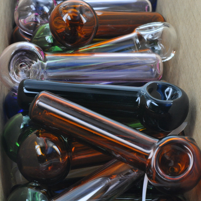 Glass Tube Spoon 3.3"+- Assorted Colors