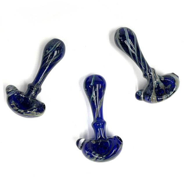 Cobalt Frit Colorado Blown Spoon Pipe 5.5" 1 Assorted