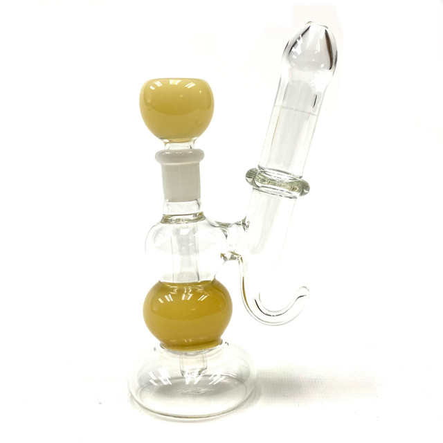 Caramel Bubbler Glass Pipe 14mm 6"+-