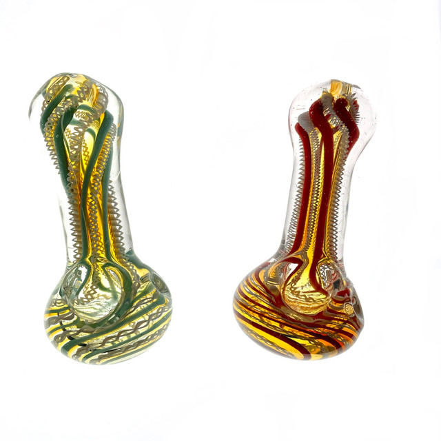 Strong Jawline Glass Hand Pipe 4.65" 1 Count Assorted