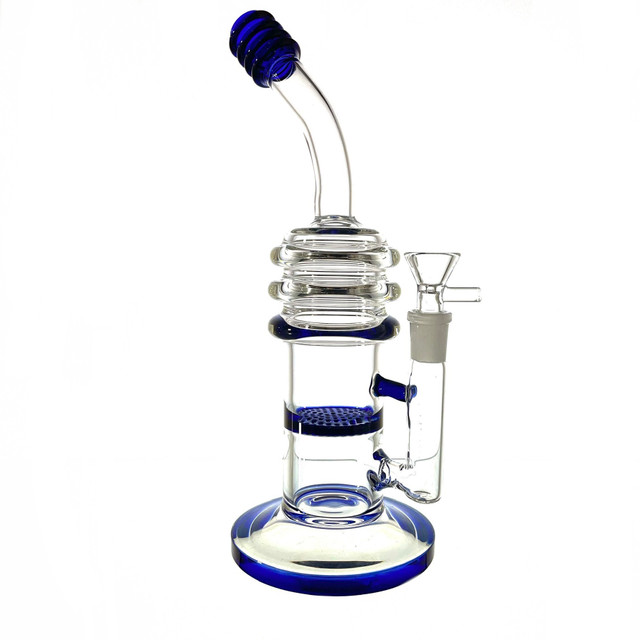 Bent Thick Water Pipe with Single Perk 10.5" 1 Count Assorted
