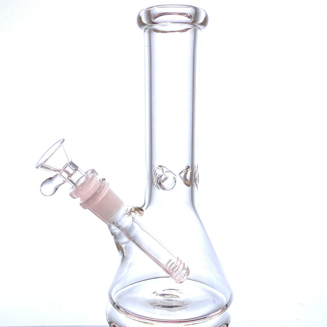 Mini 8" Clear Solid Beaker with Downstem Water Pipe