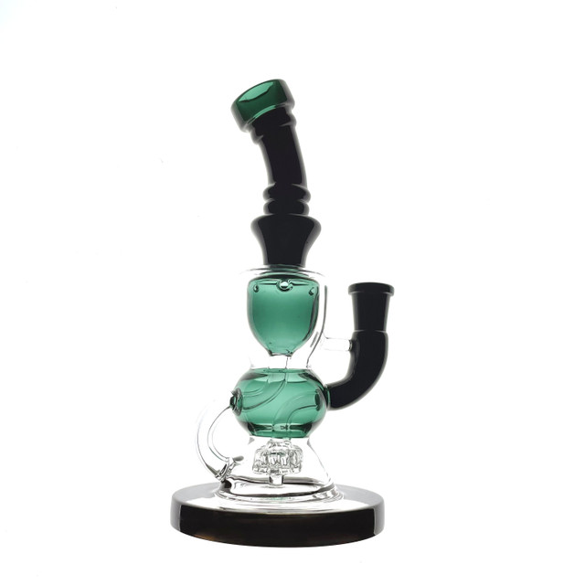 Neon Map Marker Recycler Glass Water Pipe 9"
