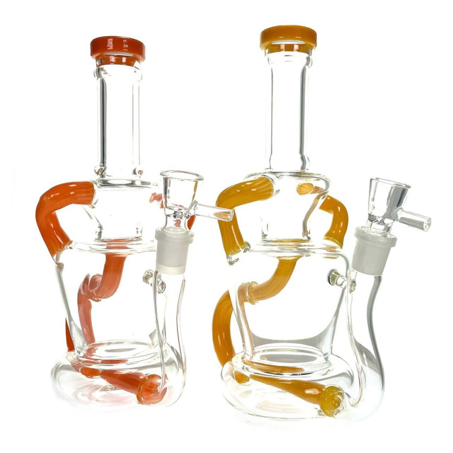 3 Armed Recycler 9" Water Pipe 1 Count Assorted Colors